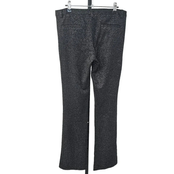 Alice + Olivia Women's Metallic Shimmer Wool Wide Leg Pants Size 8 Black Silver - Picture 5 of 9